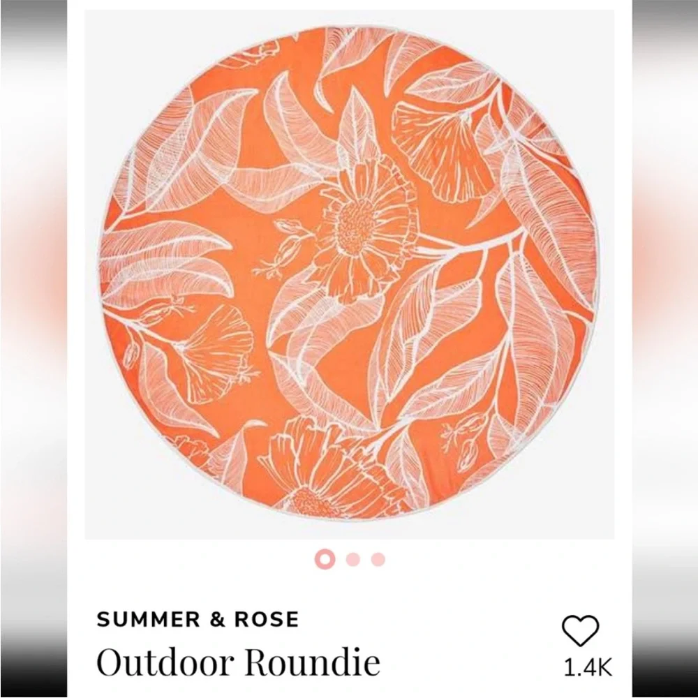 Summer & Rose Roundie Towel- NWT- beautiful orange and white colors